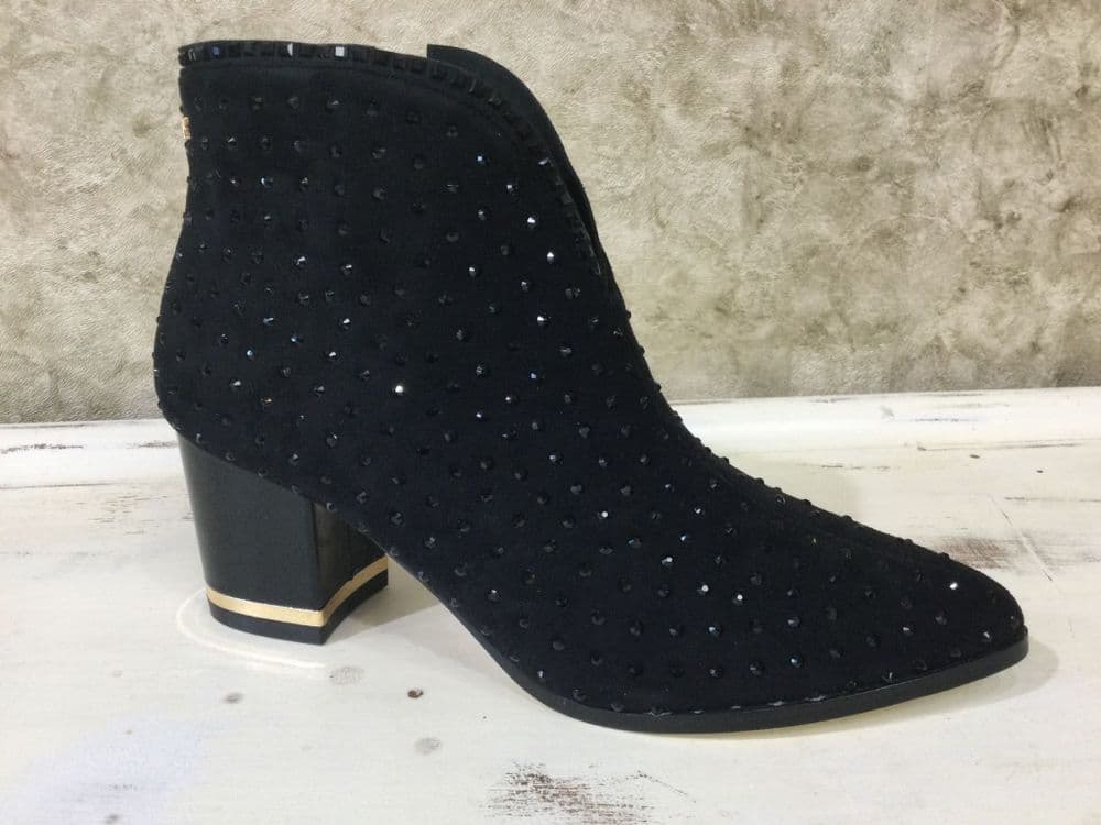 Kate Appleby Beaumaris Black Stud Detail Mid Heeled Ankle Boot