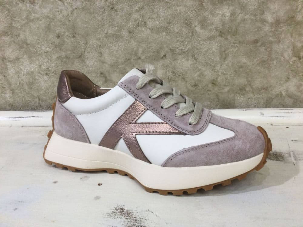 Kate Appleby Clement Cream/Rose Gold Mix Lace Up Trainer
