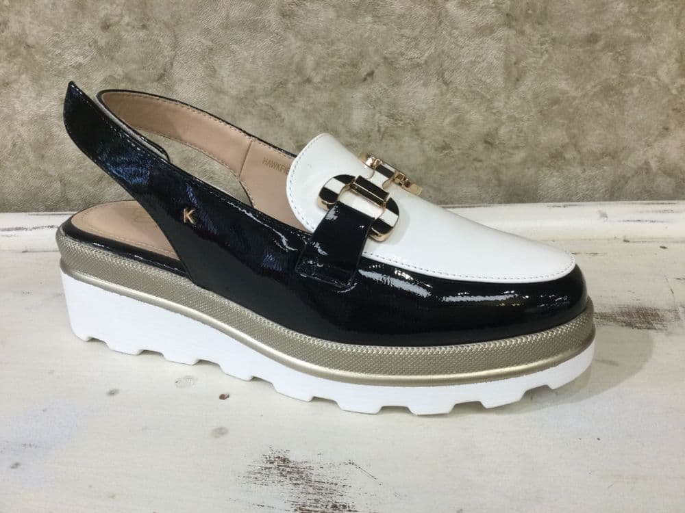 Kate Appleby Hawkfield Black/White Sling Back Loafer