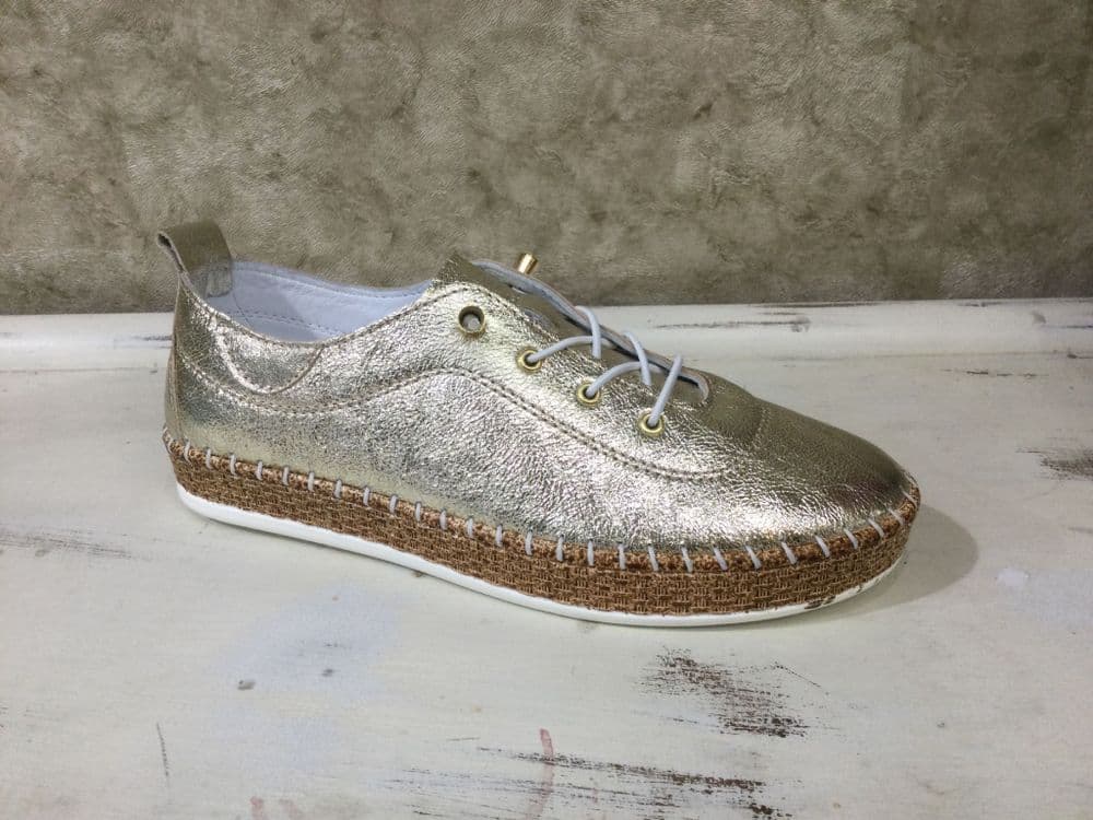 Lunar  FLE056 Evette Soft Gold Plimsole