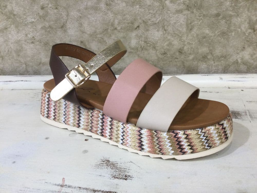 Lunar JLH592 Berkley Beige / Rose Strappy Sandal