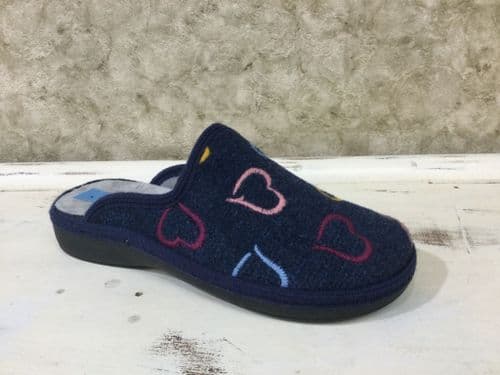 Lunar KLS130BL Love Navy Mule Slipper