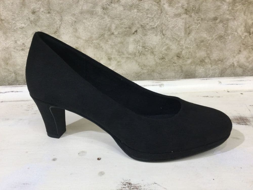 Marco Tozzi 22450-42 Black Mid Heel Court Shoe
