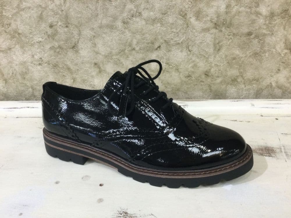 Marco Tozzi 23700-41 Black Patent Brogue Shoe