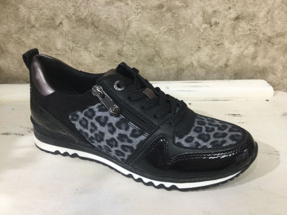 Marco Tozzi  23740-45 Black/Leopard Mix Trainer