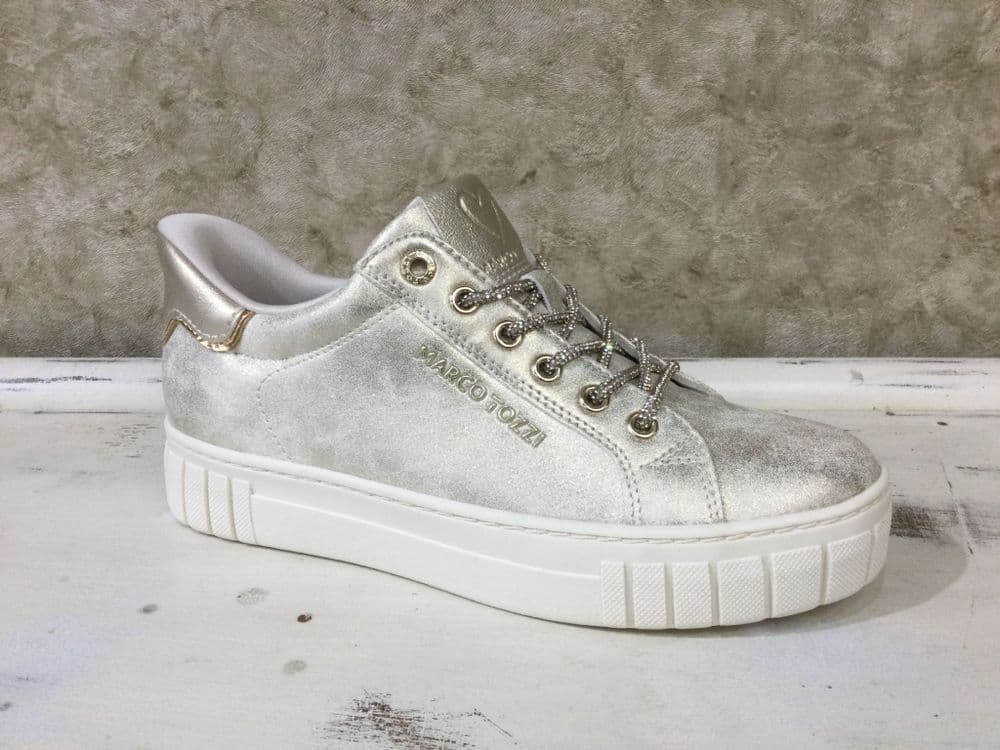 Marco Tozzi 23741-46 197  Metallic Diamante Slip On Trainer
