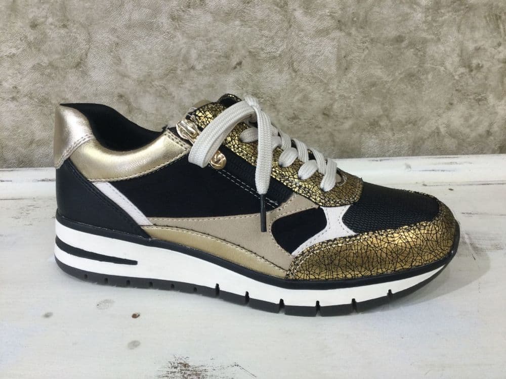 Marco Tozzi  23744-45 098 Gold Crackle Mix Trainer