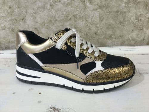 Marco Tozzi  23744-45 098 Gold Crackle Mix Trainer