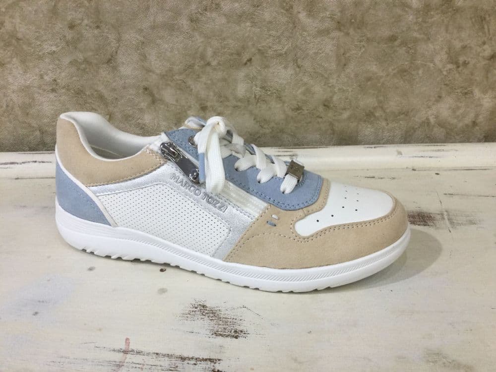 Marco Tozzi 23751-46 White/Light Blue Mix Trainer