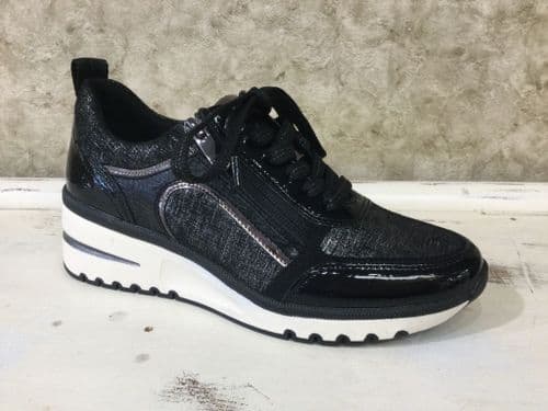 Marco Tozzi  23767-45 098 Black Wedge Trainer