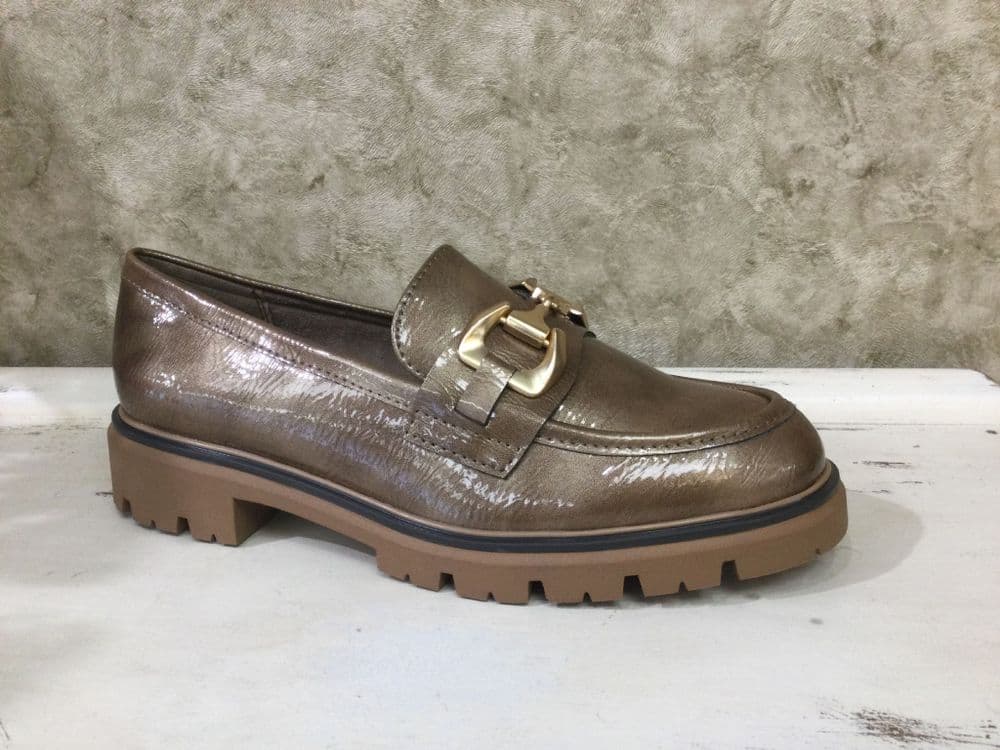 Marco Tozzi  24700-43 Taupe Patent Loafer