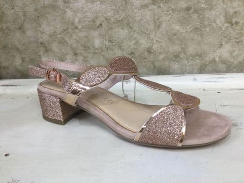 Marco Tozzi  28231-44 Rose Gold Low Heeled Sandal