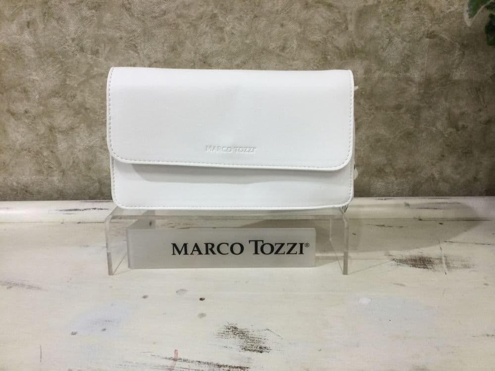 Marco Tozzi 81101-46 White Clutch with Chain Shoulder Strap