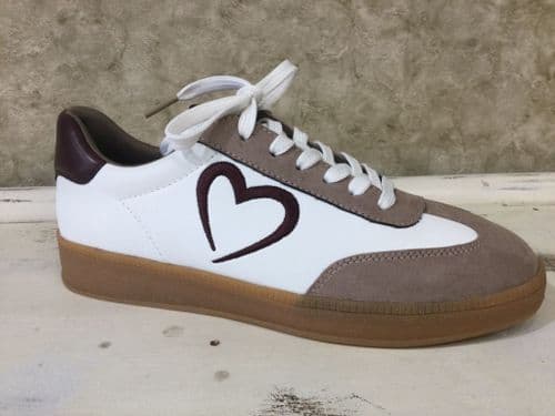 Marco Tozzi 83701-44 470 Tan & White Mix Fashion Trainer