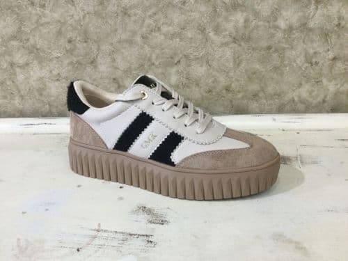 Marco Tozzi 83702-47 Ivory/Black Mix Flatform Trainer