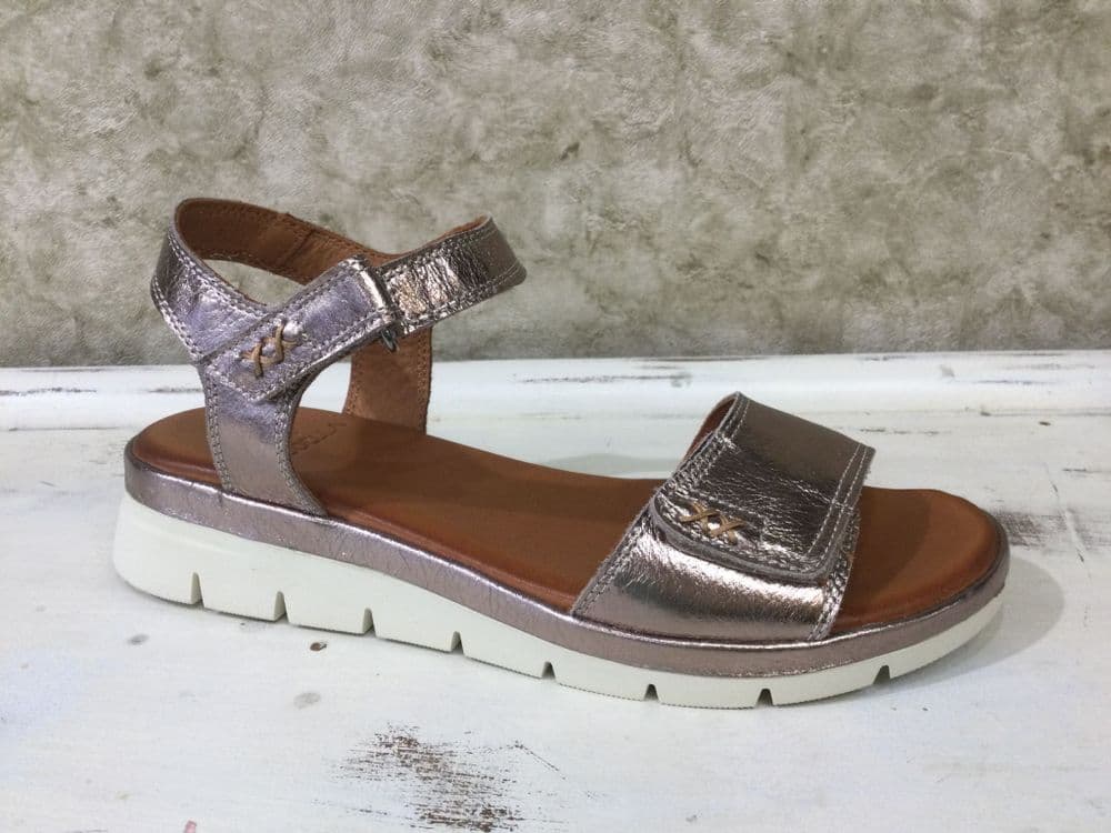 Modella Ava Rose Gold Velcro Strap Sandal