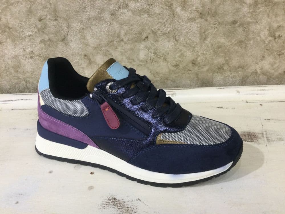 Refresh 172957 Navy/Purple Mix Lace and Zip Up Trainer