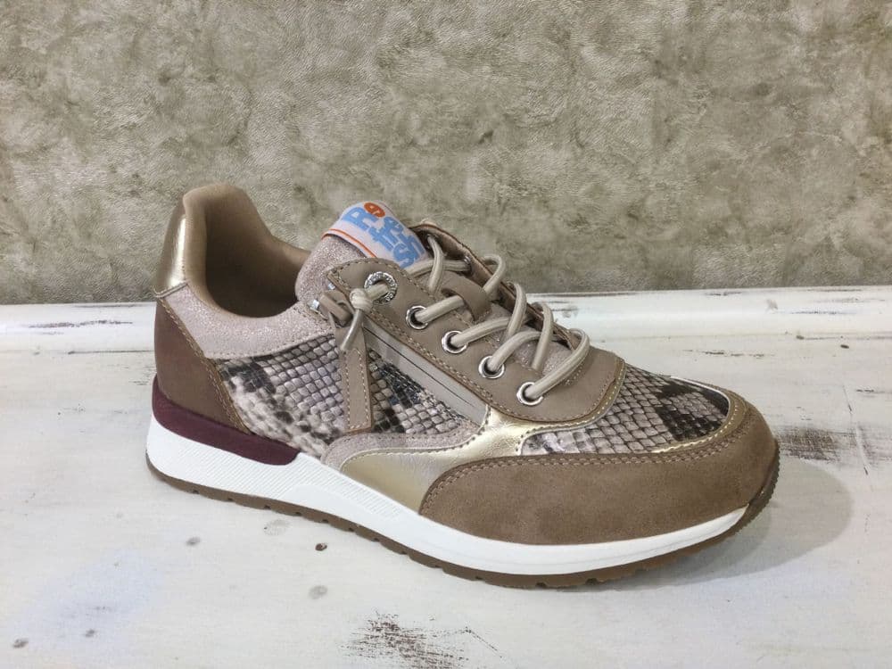 Refresh 172960 Beige/Snake Zip Up Trainer