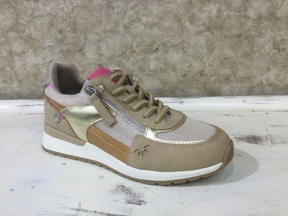 Refresh 175132 Beige Mix Zip Up Trainer