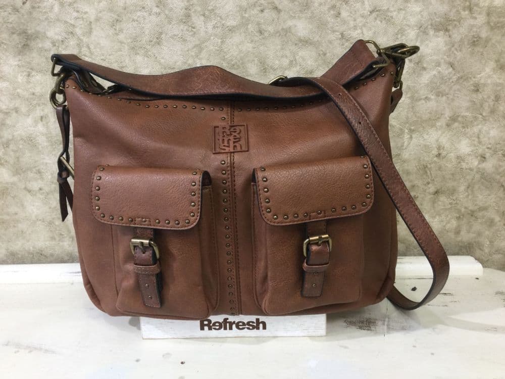 Refresh 18334101 Camel Large Slouch Handbag/Cross Body Bag