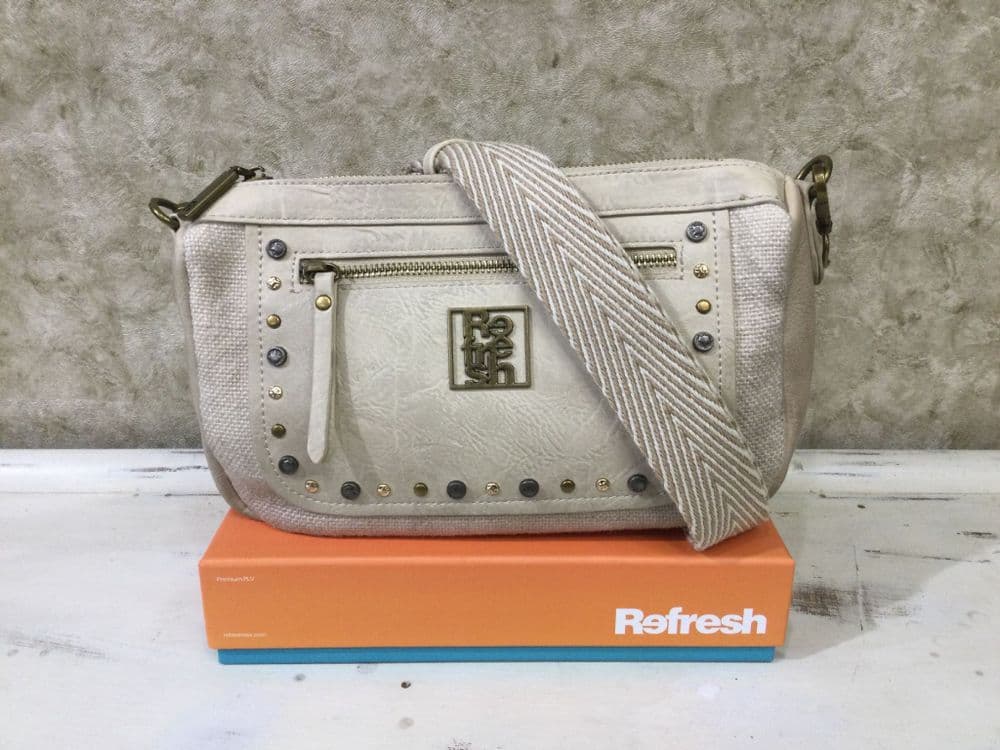 Refresh 183363 Beige Stud Detail Crossbody Bag
