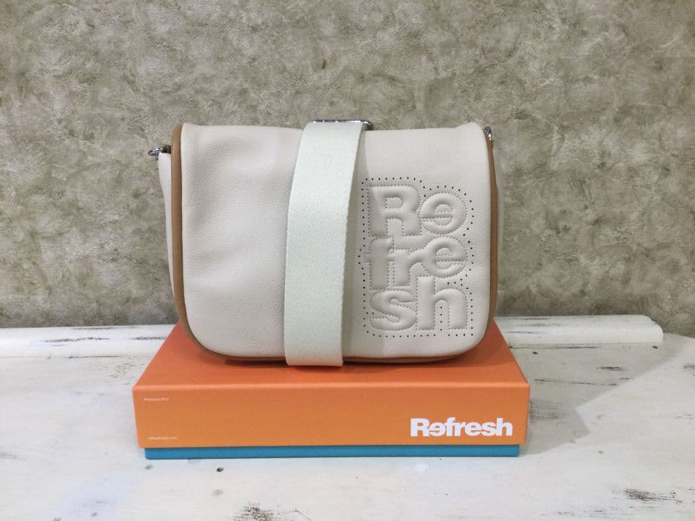 Refresh 183378 Beige/Tan Trim CrossBody Bag