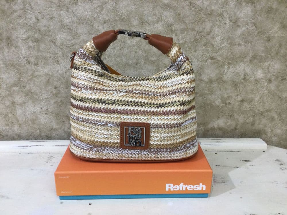 Refresh 183393 Beige Mix Grab Bag with Multi Straps