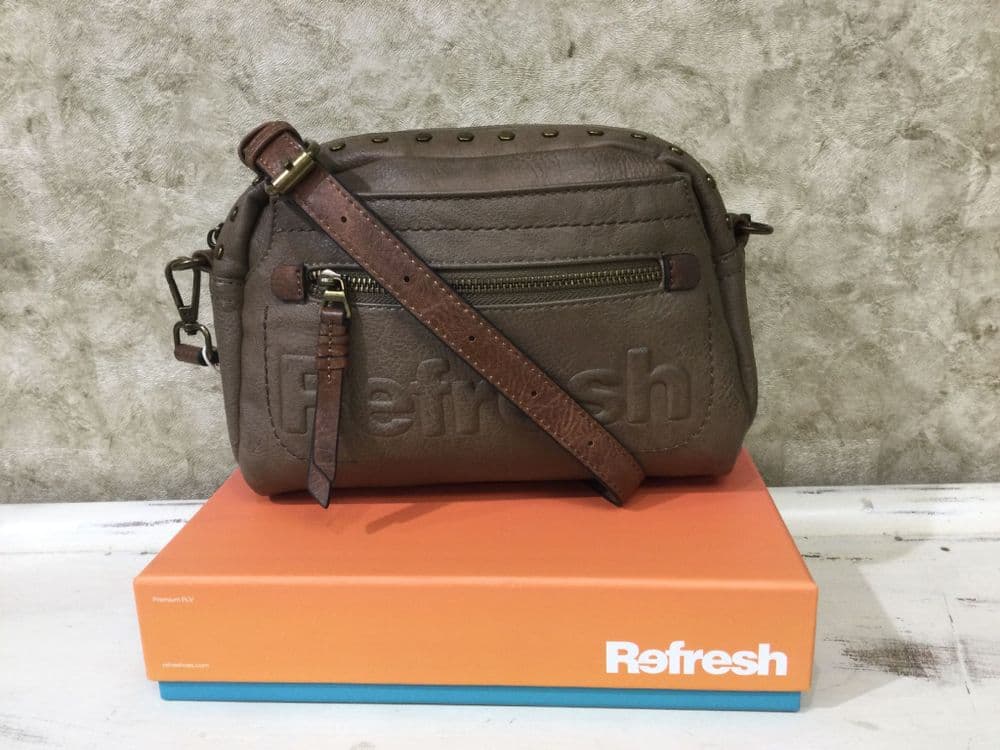 Refresh Handbag 183425 Taupe Studded Detail Crossbody Bag