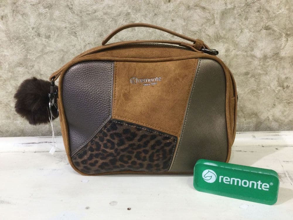 Remonte Handbag Q0674-22 Tan Leopard Mix Crossbody Bag