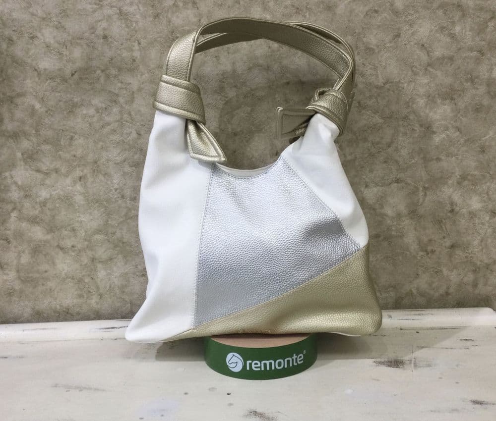 Remonte Handbag Q0720-82 White & Metallic Mix Slouchy Handbag