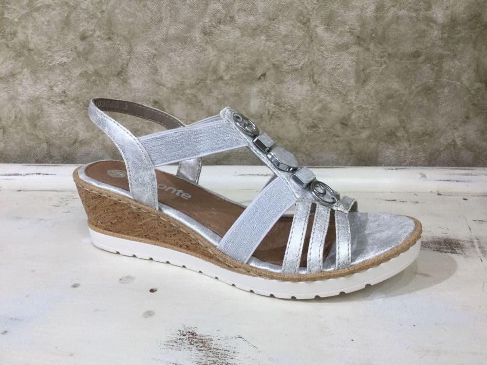 Remonte R6264-92 Siver Wedge Sandal