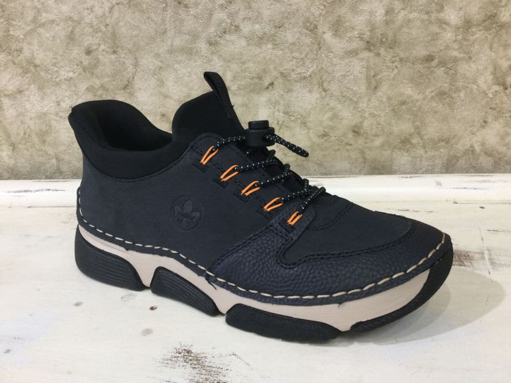 Rieker 45963-14 Blue/Orange Slip On Trainer