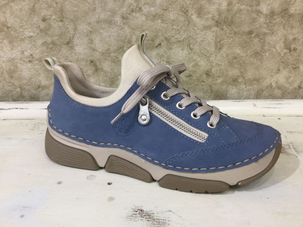 Rieker 45973-14 Blue/Blue Mix Slip On Trainer