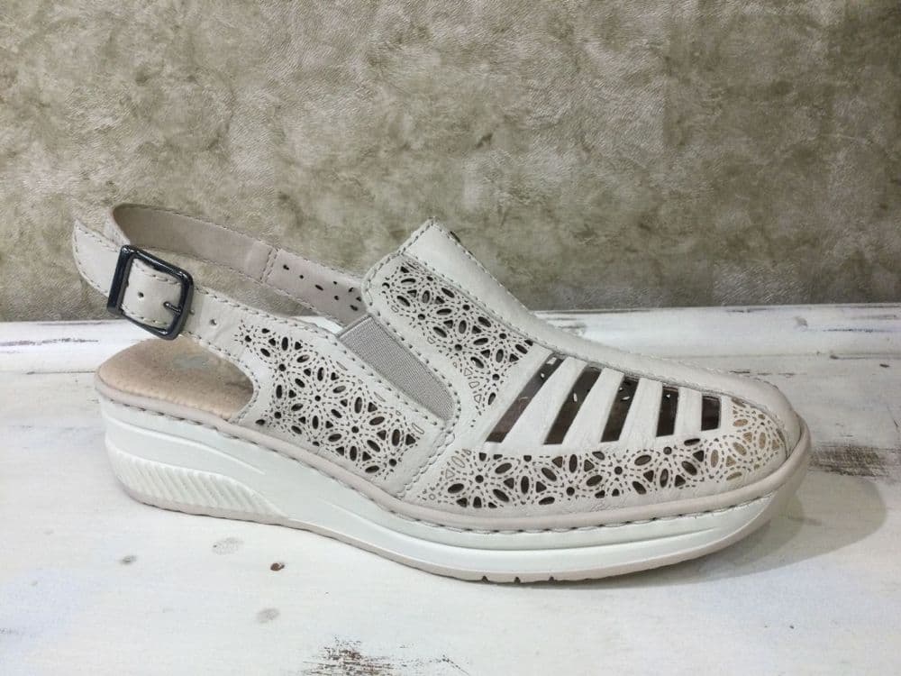 Rieker 48764-60 Stone Perforated Slingback Wedge