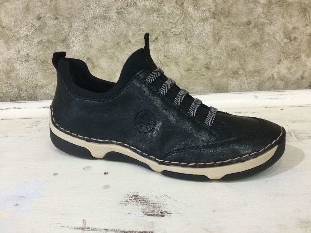 Rieker 55952-00  Black slip on Trainer