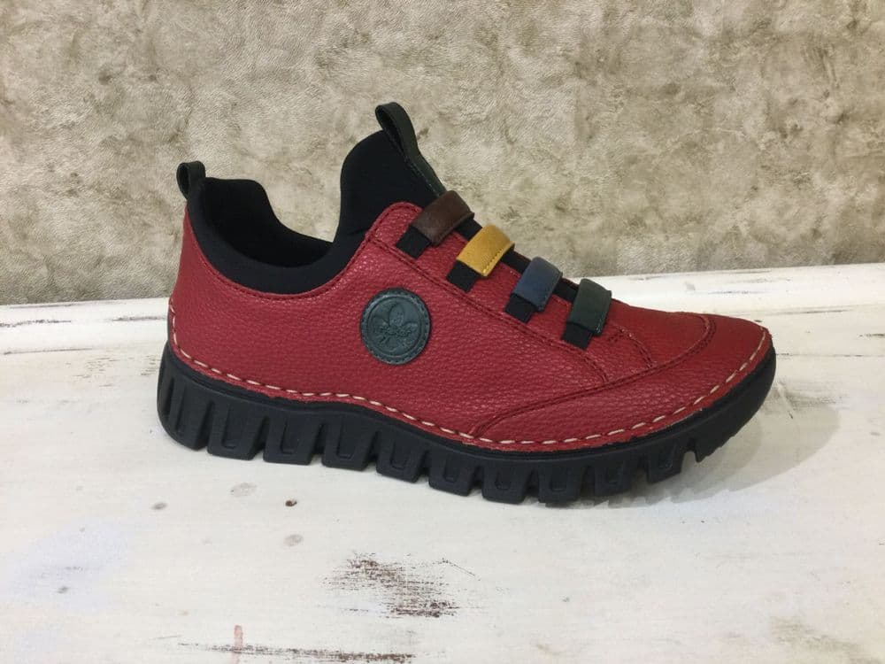 Rieker 57550-33 Red multi mix Slip on Trainer