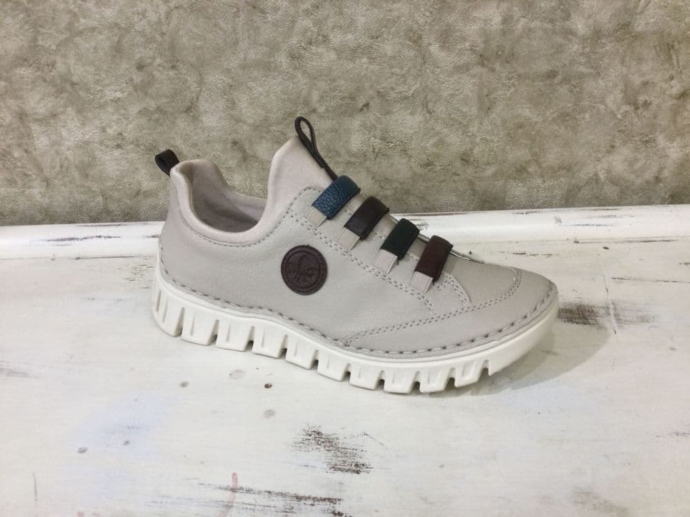 Rieker 57550-60 Beige Slip on Trainer
