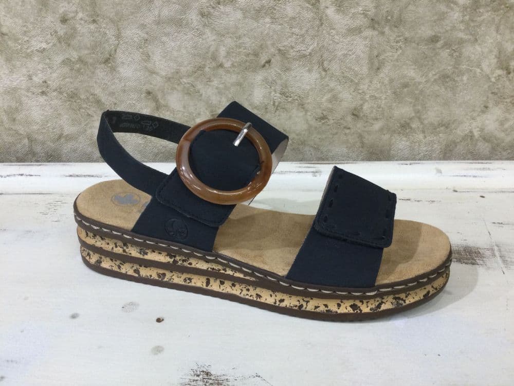 Rieker 62950-14 Navy Velcro Sandal