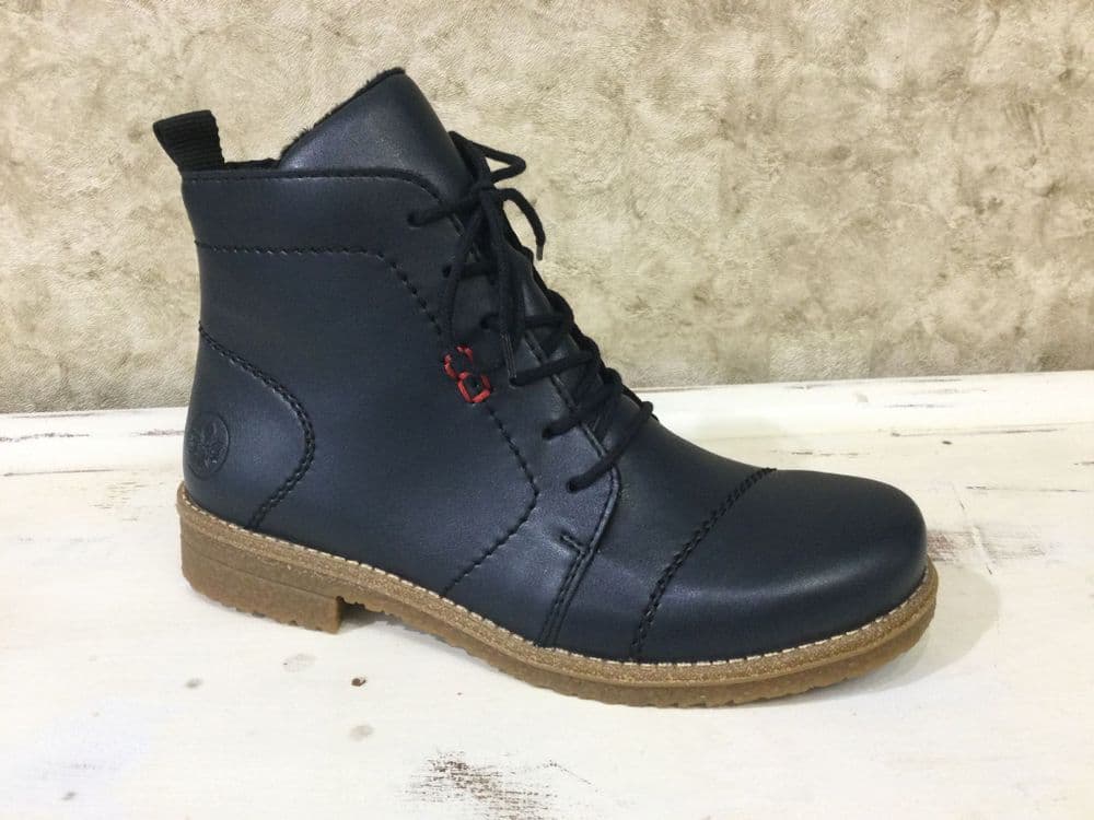 Rieker 73500-14 Navy Ankle Boot with Inside Zip