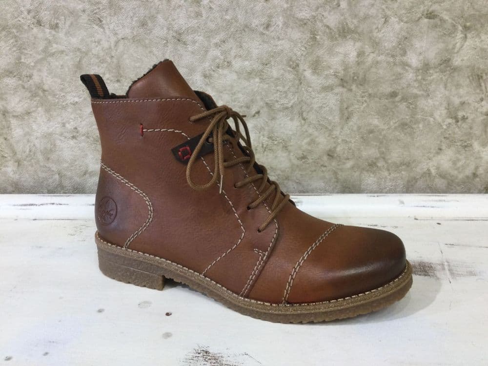 Rieker 73501-24 Tan Lace Up Boot