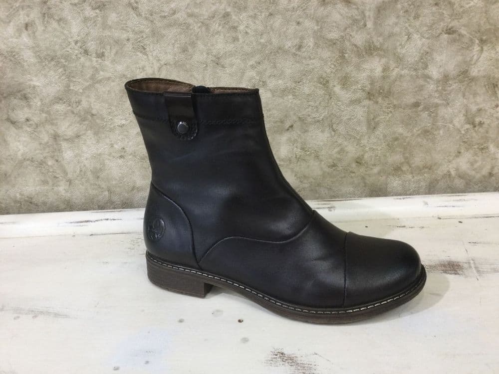 Rieker 74858-25 Dark Brown Leather Ankle Boot