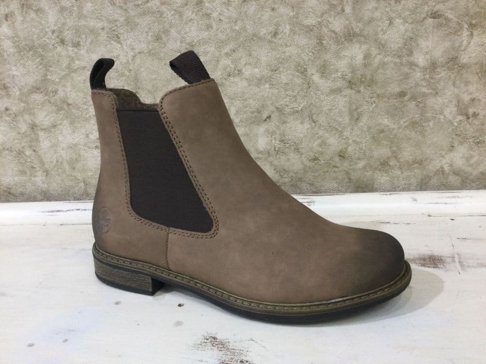 Rieker 74878-25 Beige Zip Up Ankle Boot