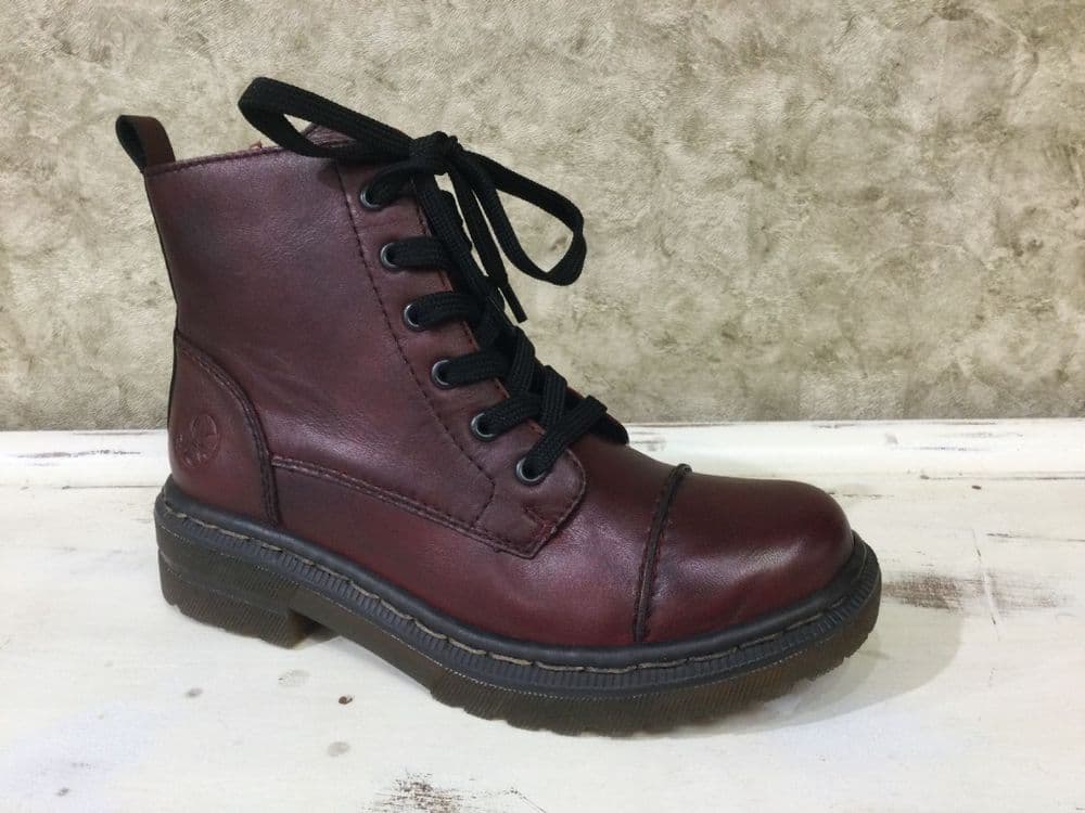 Rieker 78202-35 Burgandy Lined Ankle Boot
