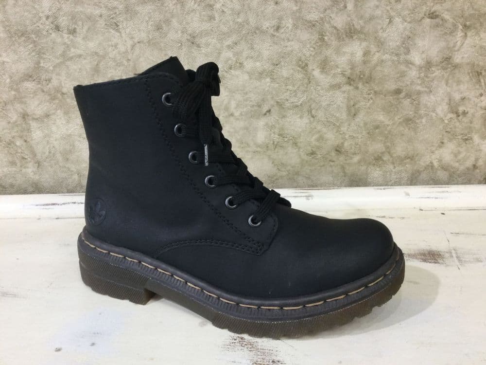 Rieker 78240-00 Black Lace Up Boot