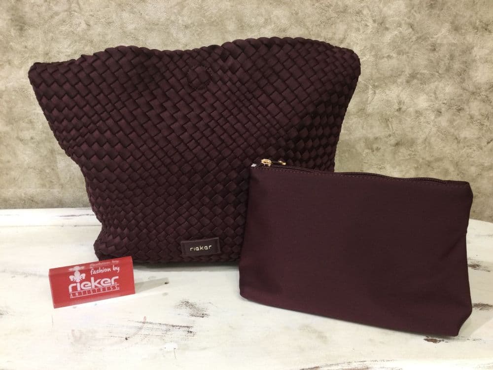 Rieker H1044-35 Burgundy Woven Handbag