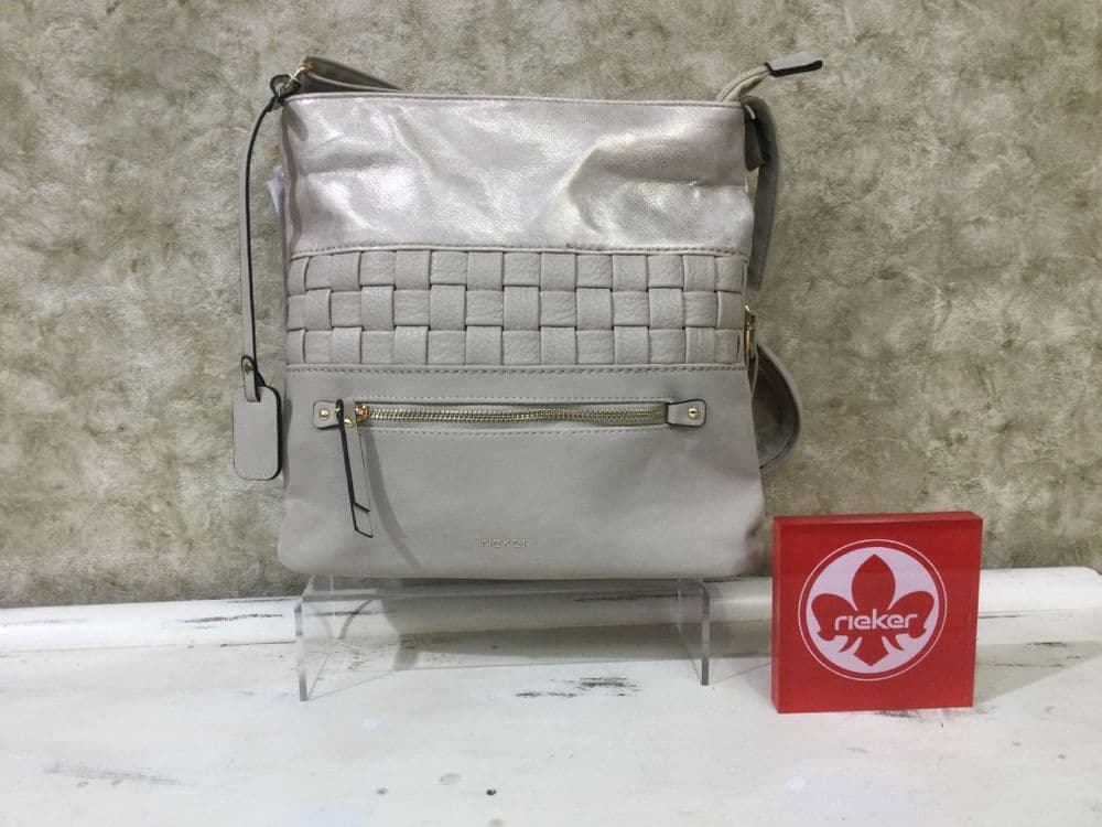 Rieker handbag H1301-62  Beige with Weave Detail  Crossbody Bag