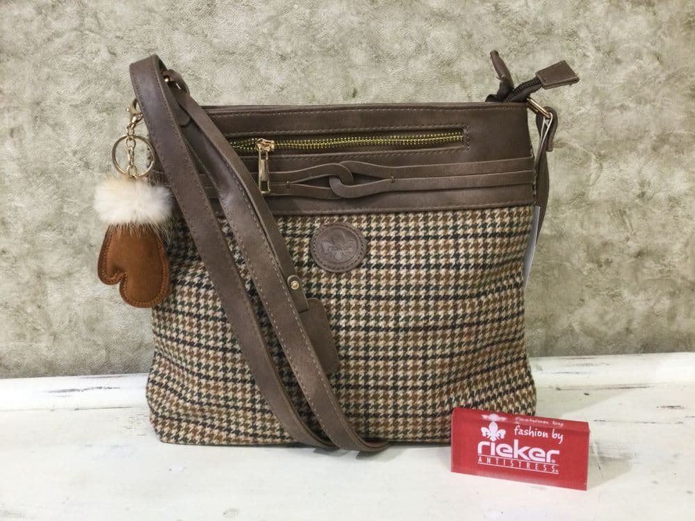 Rieker handbag H1519-95 Brown Houndstooth Mix Crossbody Bag