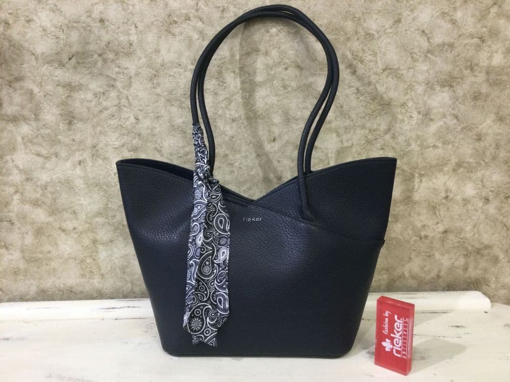 Rieker handbag H1559-15 Navy Shopper Handbag with Compact Handbag