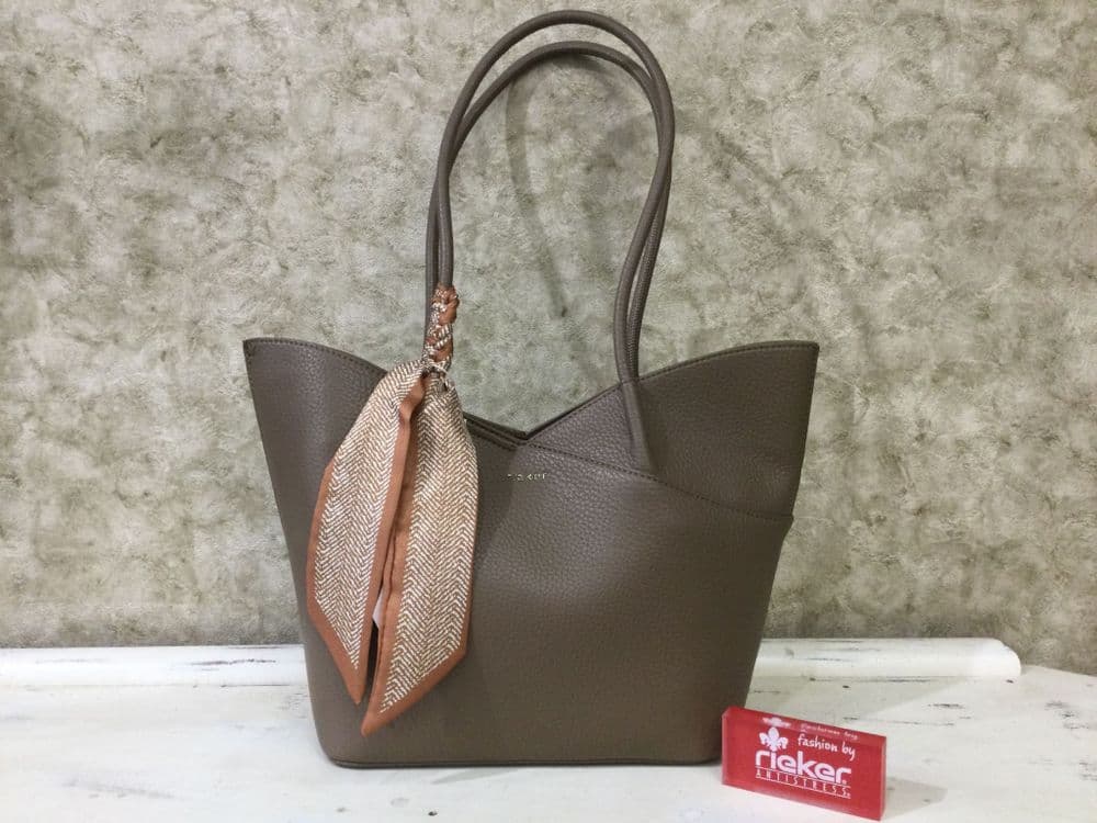 Rieker handbag H1559-65 Taupe Shopper Handbag with Compact Crossbody Bag