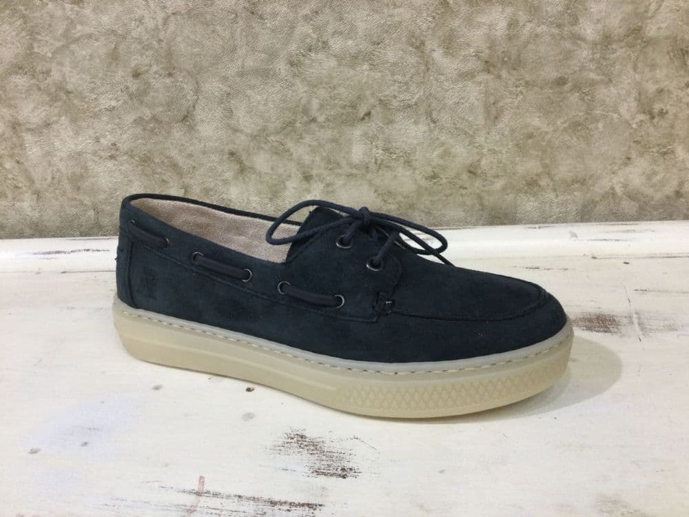 Rieker L5905-14 Navy  Boat Shoe with Gum Sole